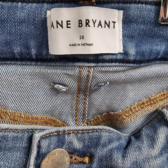 Lane Bryant Jeans Womens Plus Size 20 Relax Straight Wide Leg Distressed Stretch - Picture 5 of 8